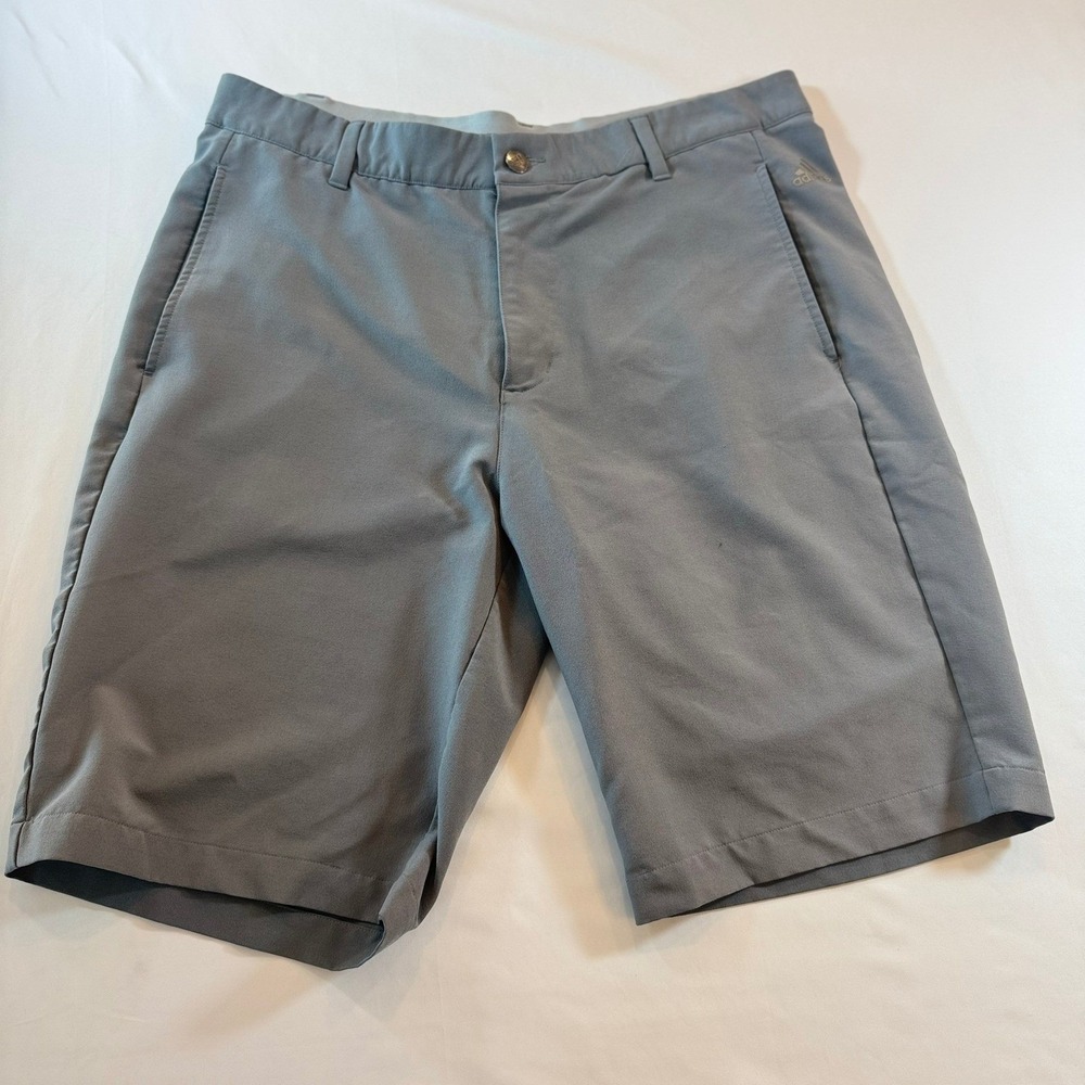 Adidas Golf Shorts Mens 33 Gray Flat Front Performance Stretch Activewear